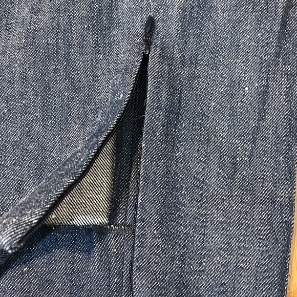 CELINE Cotton Denim Straight Leg Trousers Pants with Ankle Zip 44 like new - Picture 7 of 16